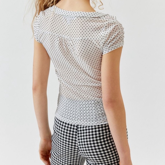 Urban outfitters polka dot sheer top retro preppy - Picture 6 of 8